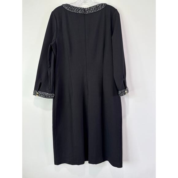 Talbots Refined Ponte Tipped Tweed Dress Size 14 Girl Boss Old Money NWT Church - Picture 10 of 10